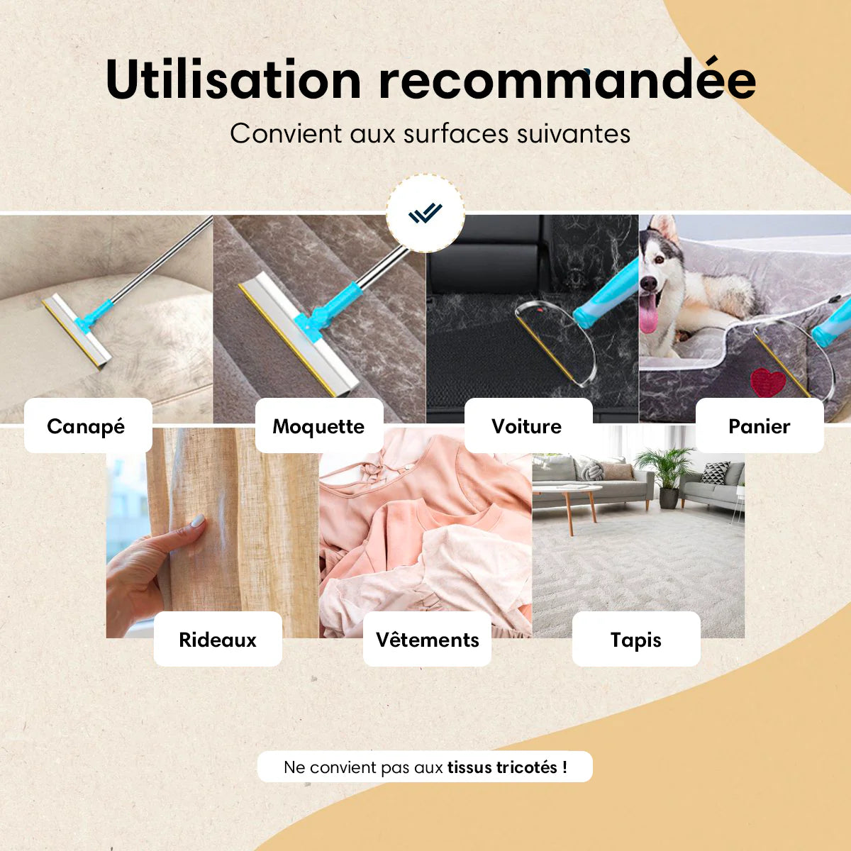 Raserpets® - Le kit 3-en-1 contre les poils d'animaux